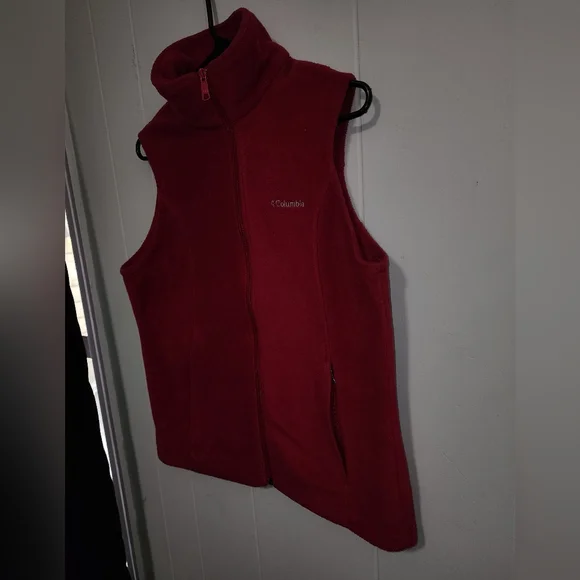 Columbia Red Fleece Vest Jacket - Picture 2 of 11